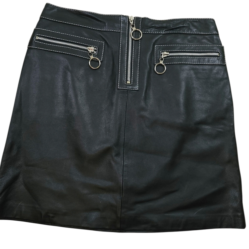 MICHAEL Michael Kors Vintage Y2K Leather Mini Skirt In 4